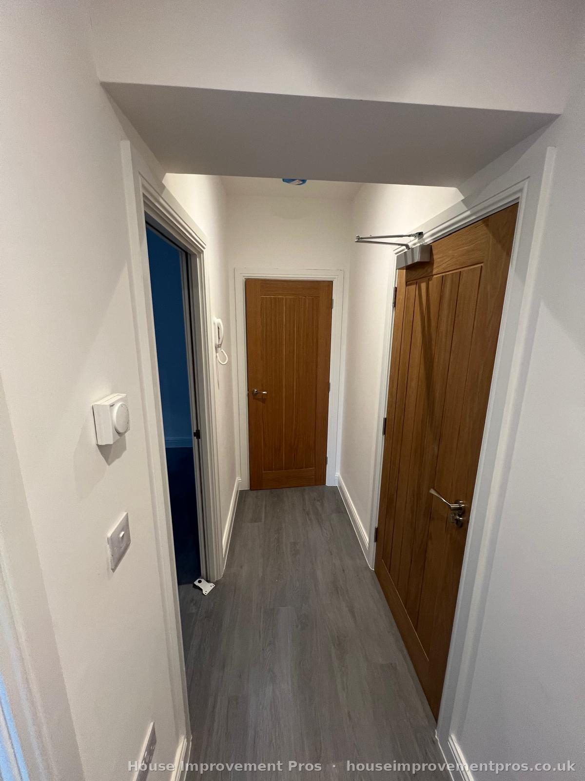 Hallway with oak doors